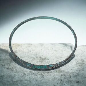 Courage Patina Finish Bangle Bracelet - Women’s Inspirational Jewelry